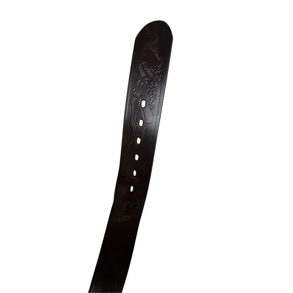 Embossed Leather Belt Brown & Gold Wrangler
